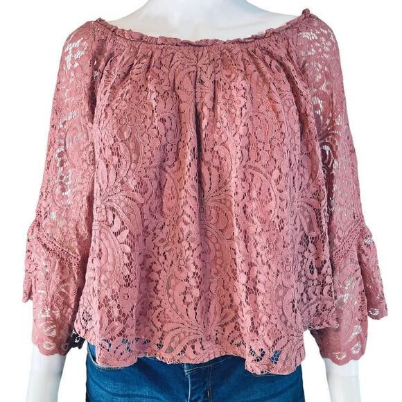 Hint of Mint Lace 3/4 Sleeve Blouse - Picture 2 of 10